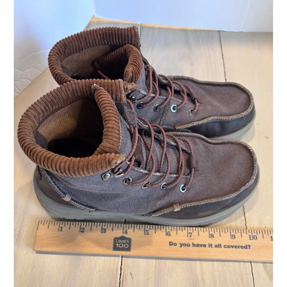 Hey Dude Bradley Corduroy Collar Mens Brown Multi Chukka Boots 42066-2GS Size 7